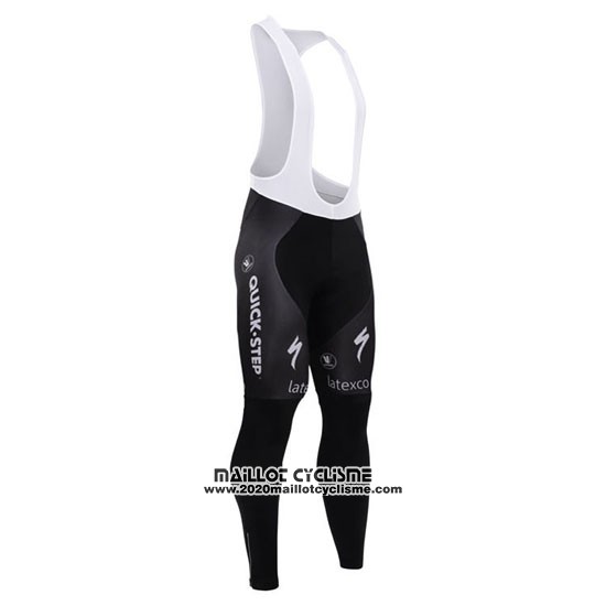 2015 Maillot Ciclismo Etixx Quick Step Noir et Blanc Manches Longues et Cuissard